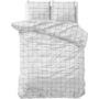 Sleeptime Dekbedovertrek Deep Check Wit - Flanel