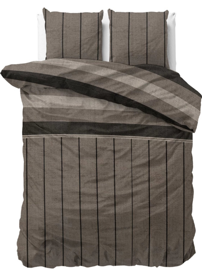 Sleeptime Dekbedovertrek Kees Taupe - Flanel