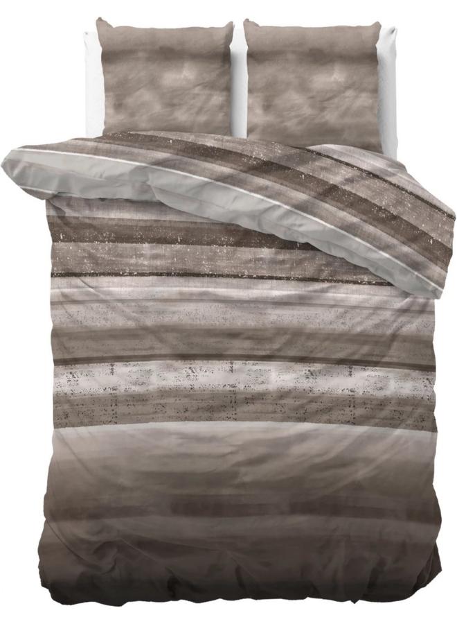 Sleeptime Dekbedovertrek Marcus Taupe - Flanel