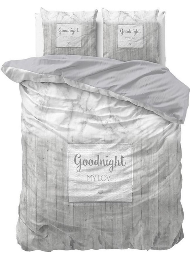 Sleeptime Dekbedovertrek Marble Goodnight 3 Grijs - Blended Katoen