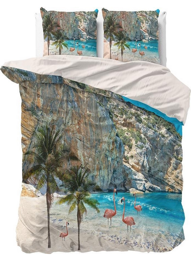 Dekbedovertrek Flamingo Beach Multi - Blended Katoen
