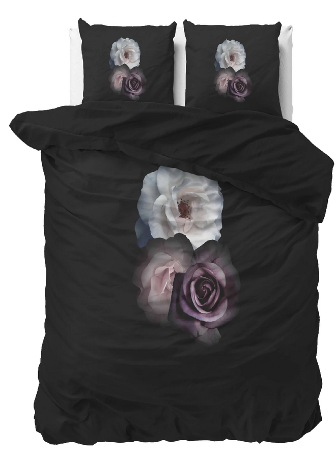 Dekbedovertrek Deep Flowers Zwart - Microvezel