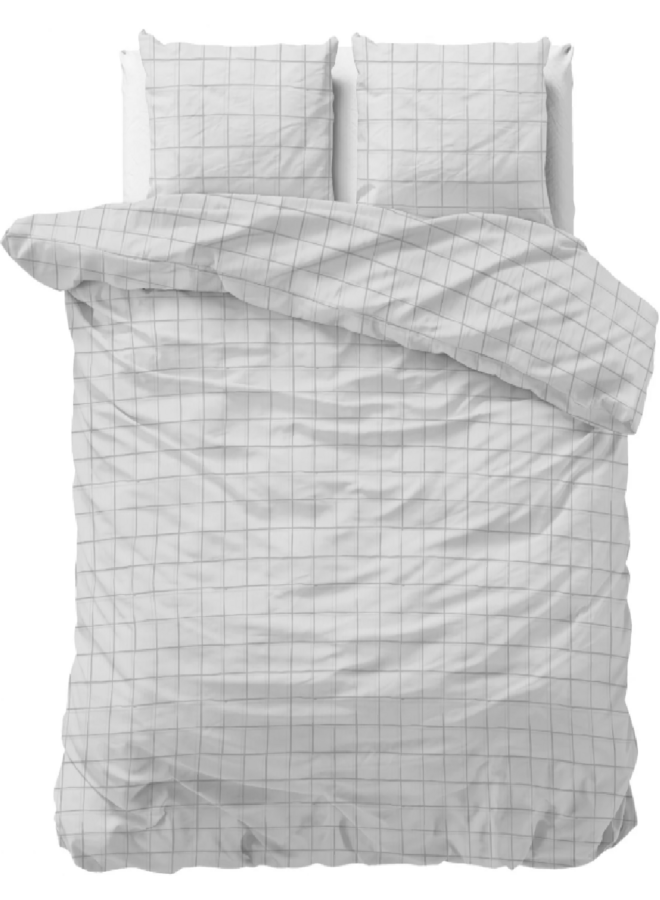 Sleeptime Dekbedovertrek Check It Grijs - Microvezel