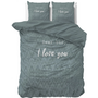 Sleeptime Dekbedovertrek I Love Bed Groen - Microvezel