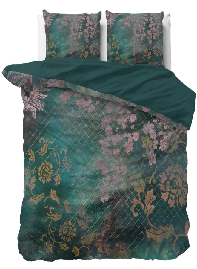 Sleeptime Dekbedovertrek Raddison Flower Groen - Microvezel