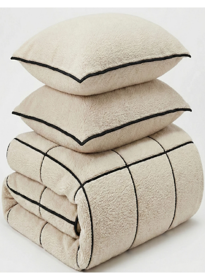 Dekbedovertrek Trim Beige - Teddystof