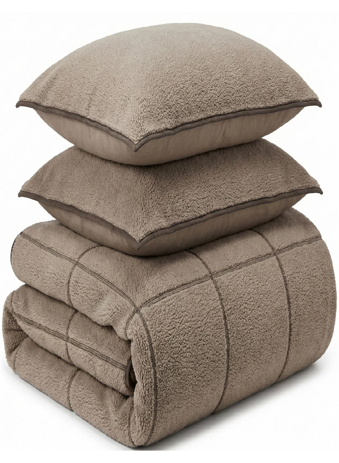 Dekbedovertrek Trim Taupe - Teddystof