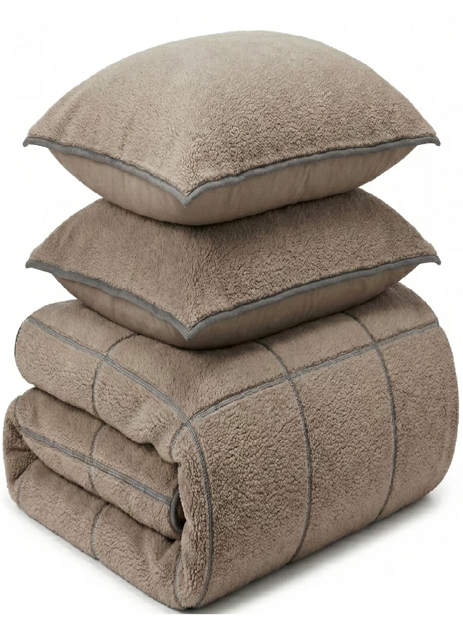 Dekbedovertrek Trim Donker Taupe - Teddystof