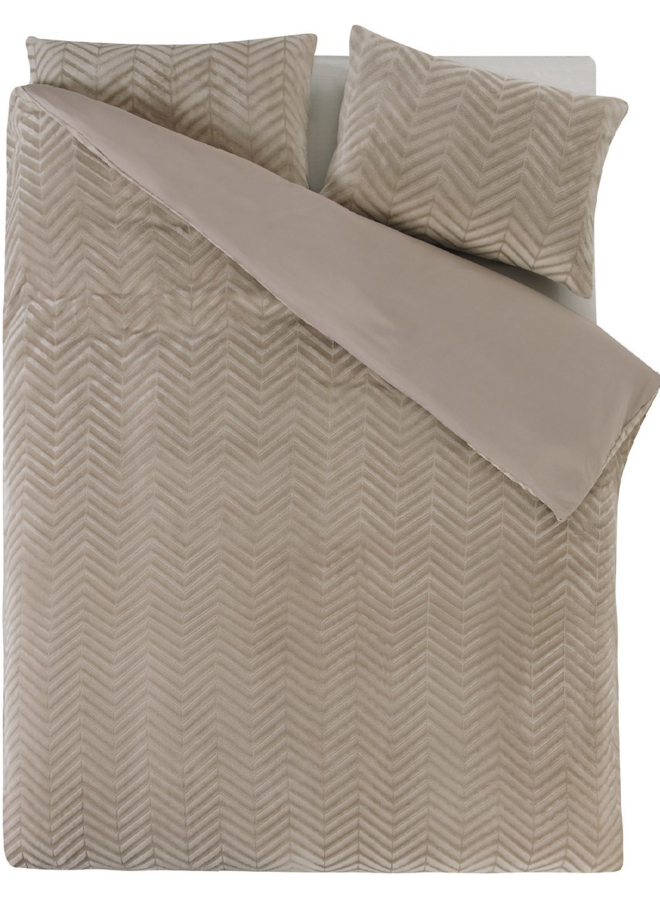 Dekbedovertrek Chevron Taupe - Teddystof