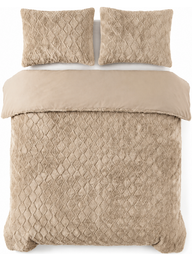 Sleeptime Dekbedovertrek Faux Fur Syon Taupe - Polyester