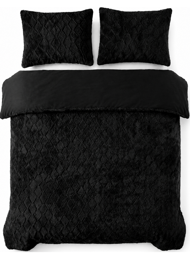Sleeptime Dekbedovertrek Faux Fur Syon Zwart - Polyester