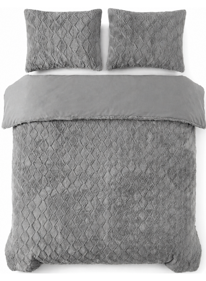 Sleeptime Dekbedovertrek Faux Fur Syon Grijs - Polyester