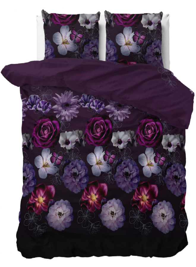 Sleeptime Dekbedovertrek Magic Flower Paars - Blended Katoen