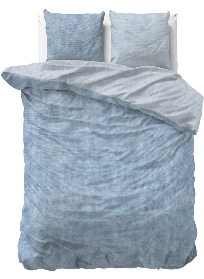 Dekbedovertrek Washed Cotton Blauw - Flanel