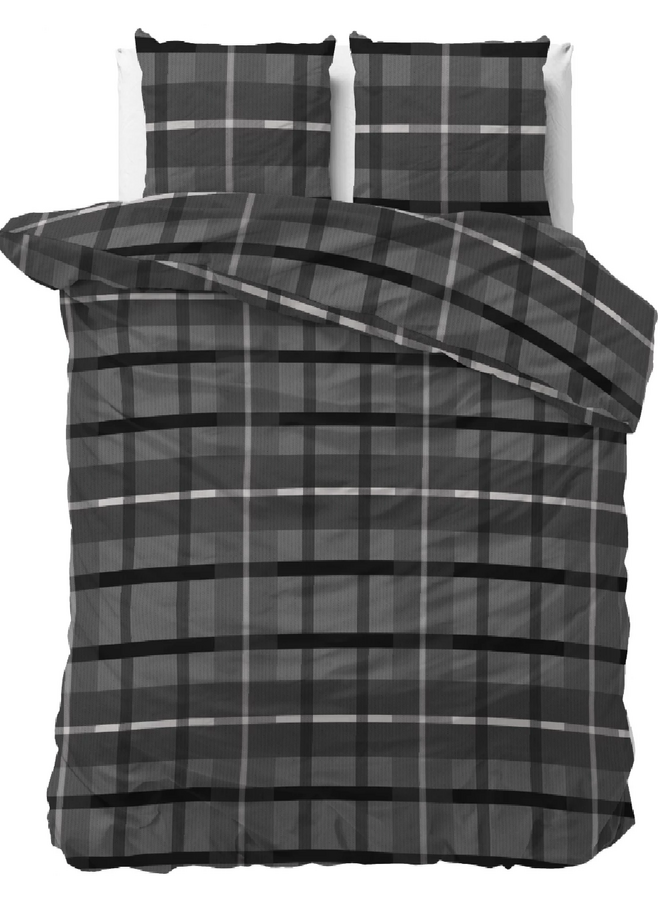 Dekbedovertrek Vintage Check Antraciet - Microvezel