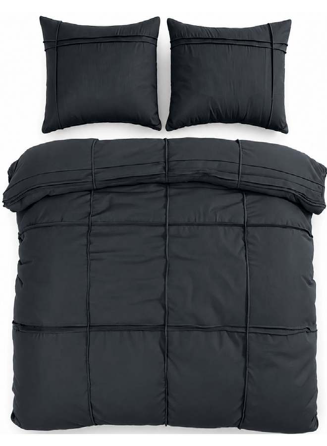 Sleeptime Dekbedovertrek Washed Tufted Antraciet - Microvezel