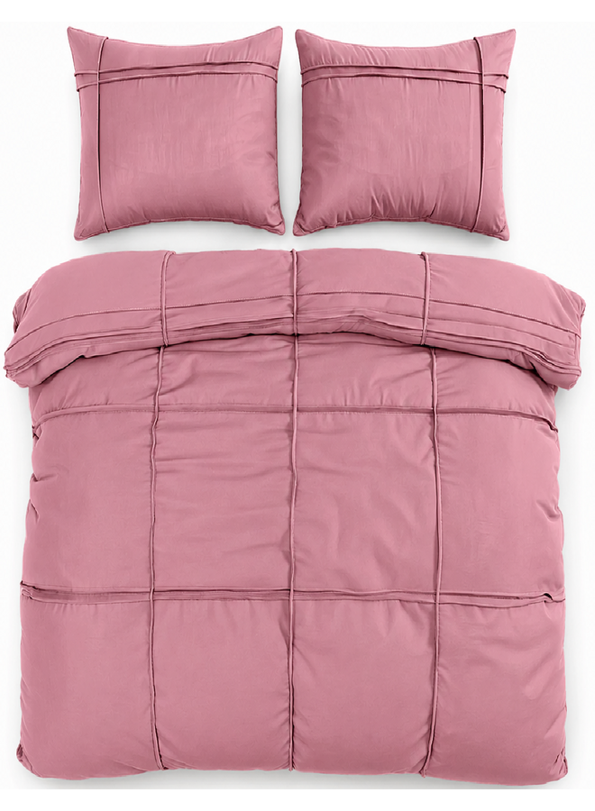 Dekbedovertrek Washed Tufted Oud Roze - Microvezel
