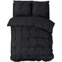 Sleeptime Dekbedovertrek Punch Pintuck Zwart - Microvezel