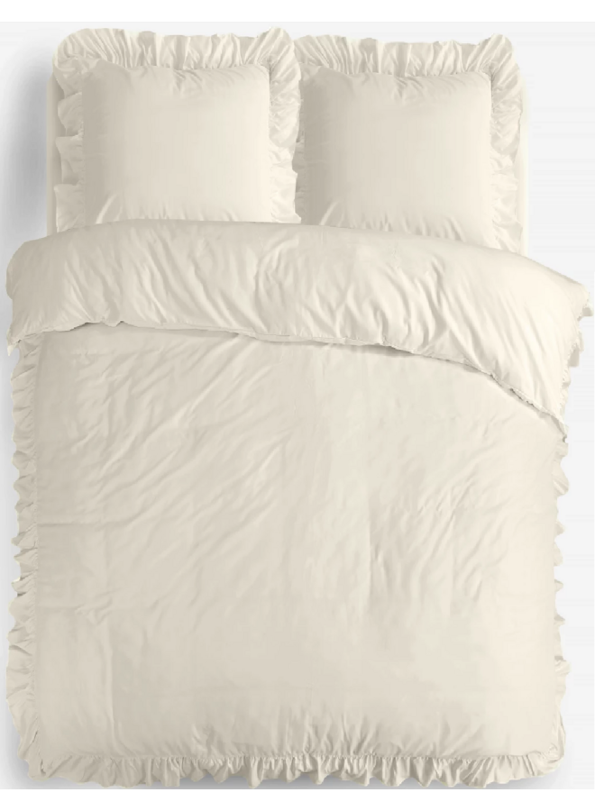Sleeptime Dekbedovertrek Ruffles Creme - Microvezel