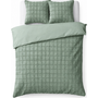 Sleeptime Dekbedovertrek Faux Fur Check Donker Groen - Teddystof