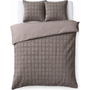 Sleeptime Dekbedovertrek Faux Fur Check Taupe - Polyester