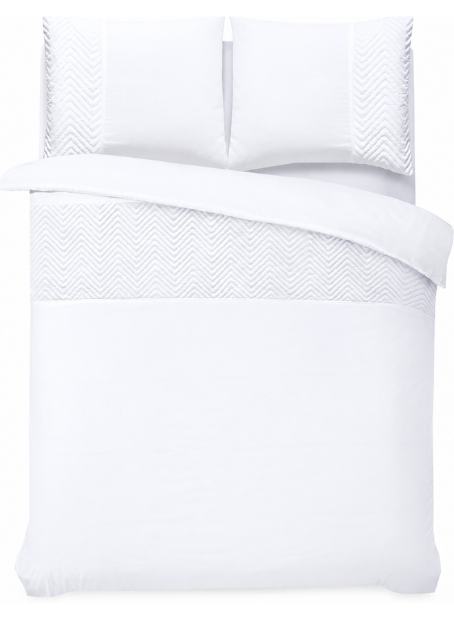 Sleeptime Dekbedovertrek Velvet Crossline Wit - Microvezel