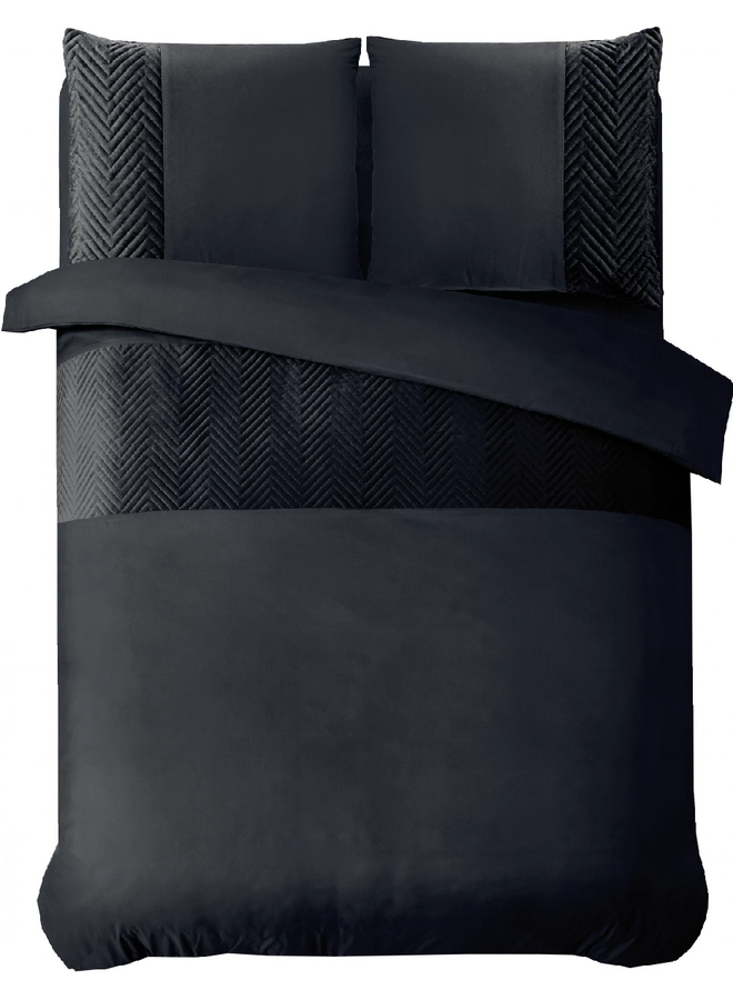 Dekbedovertrek Velvet Crossline Zwart - Microvezel
