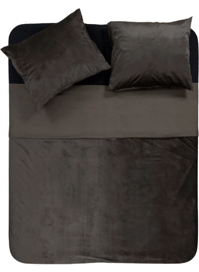 Dekbedovertrek Uni Piping Taupe - Velvet