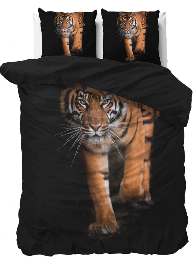 Sleeptime Dekbedovertrek Tiger Icon Zwart - Microvezel