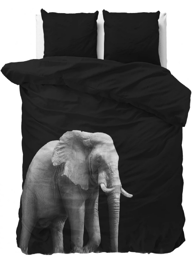 Sleeptime Dekbedovertrek Elephant Zwart - Microvezel