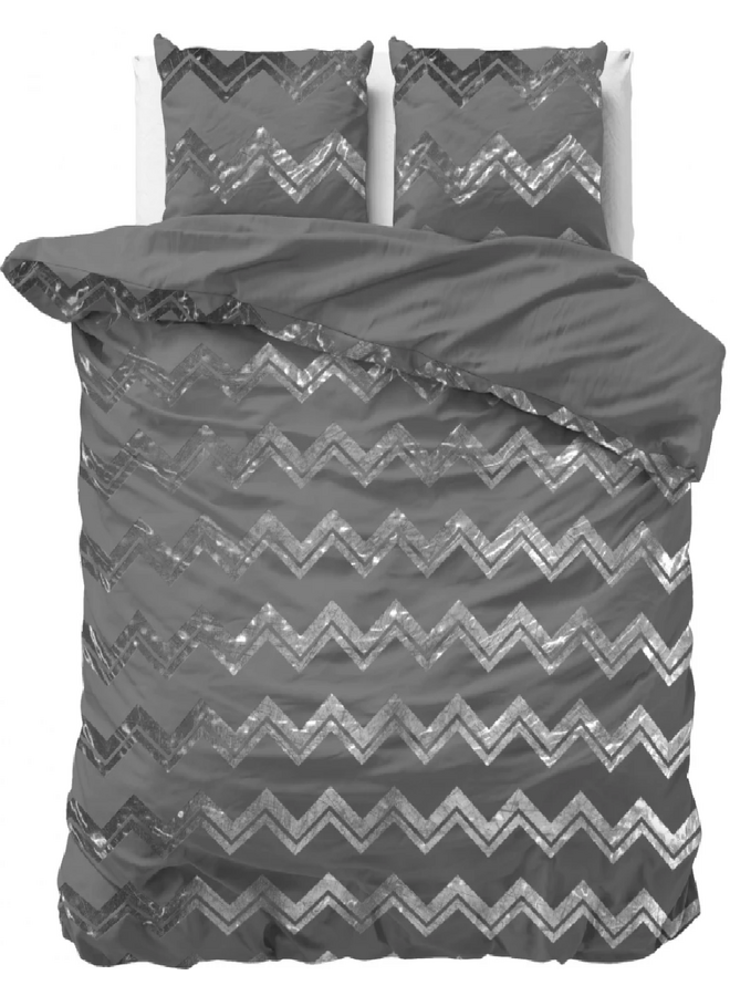 Sleeptime Dekbedovertrek Wave Grijs - Microvezel