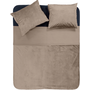 Sleeptime Dekbedovertrek Uni Piping Taupe/Grijs - Velvet
