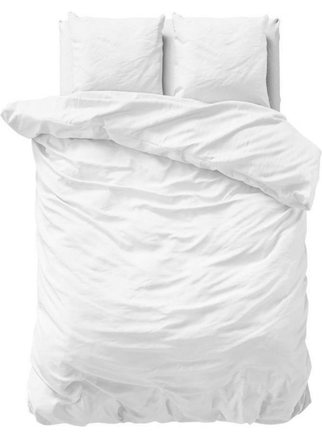 Primaviera Deluxe Dekbedovertrek Uni Wit - Katoensatijn