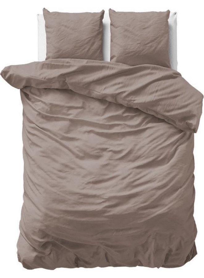 Primaviera Deluxe Dekbedovertrek Uni Taupe - Katoensatijn