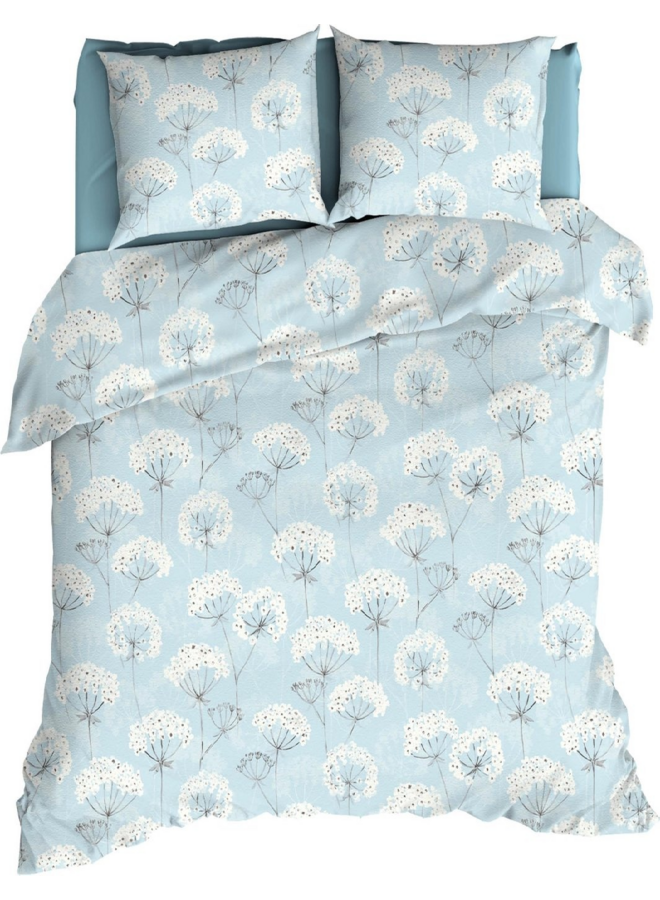 Romanette Dekbedovertrek Sneeuwbloemen Blauw - Flanel