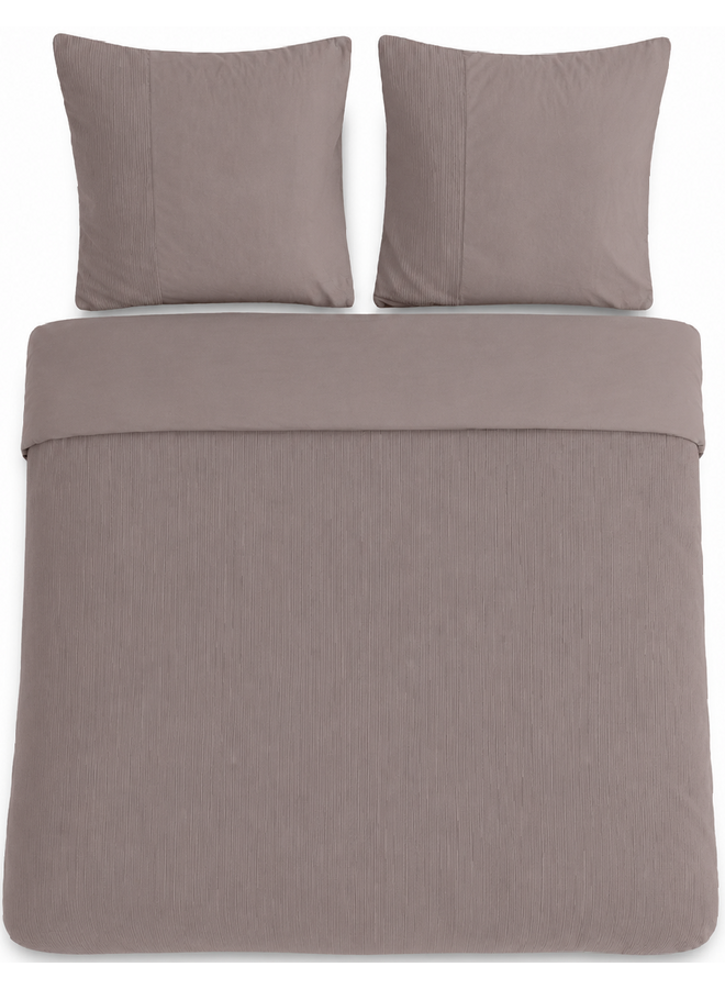 Dekbedovertrek Waffle Taupe - Percale Katoen