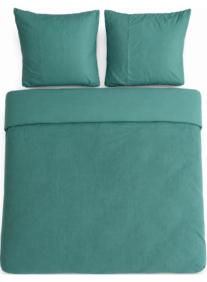 Primaviera Deluxe Dekbedovertrek Waffle Groen - Percale Katoen
