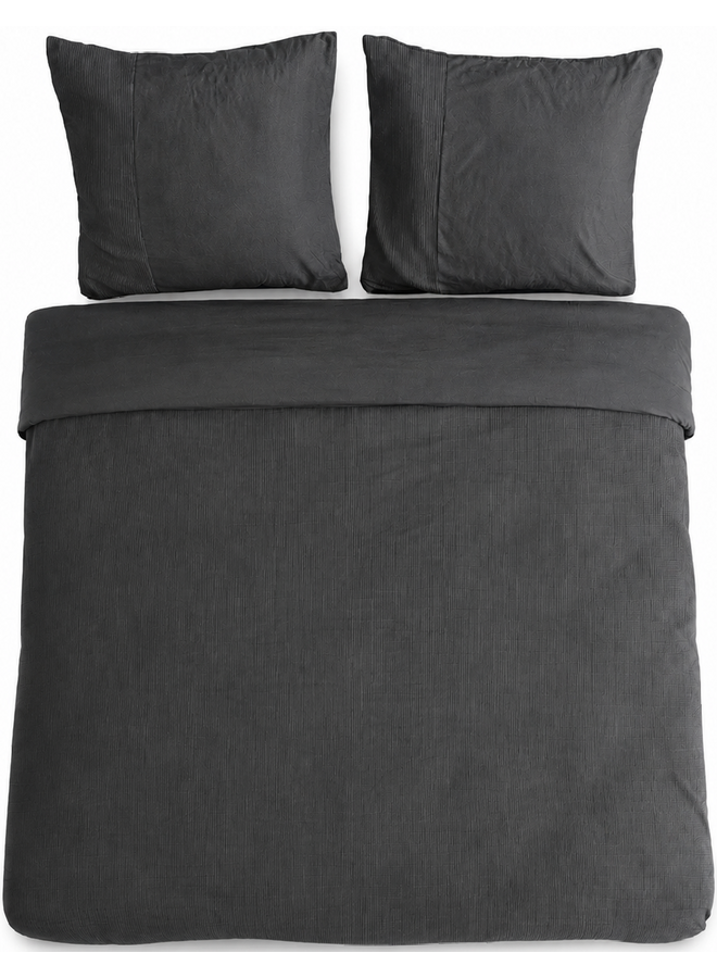 Primaviera Deluxe Dekbedovertrek Waffle Antraciet - Percale Katoen