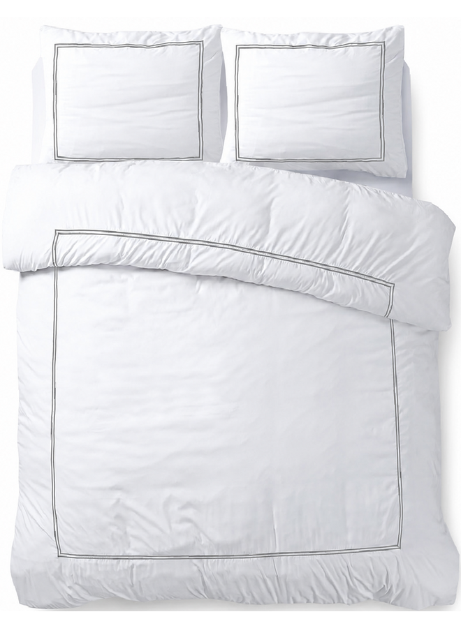 Primaviera Deluxe Dekbedovertrek Brata Wit/Grijs - Percale Katoen