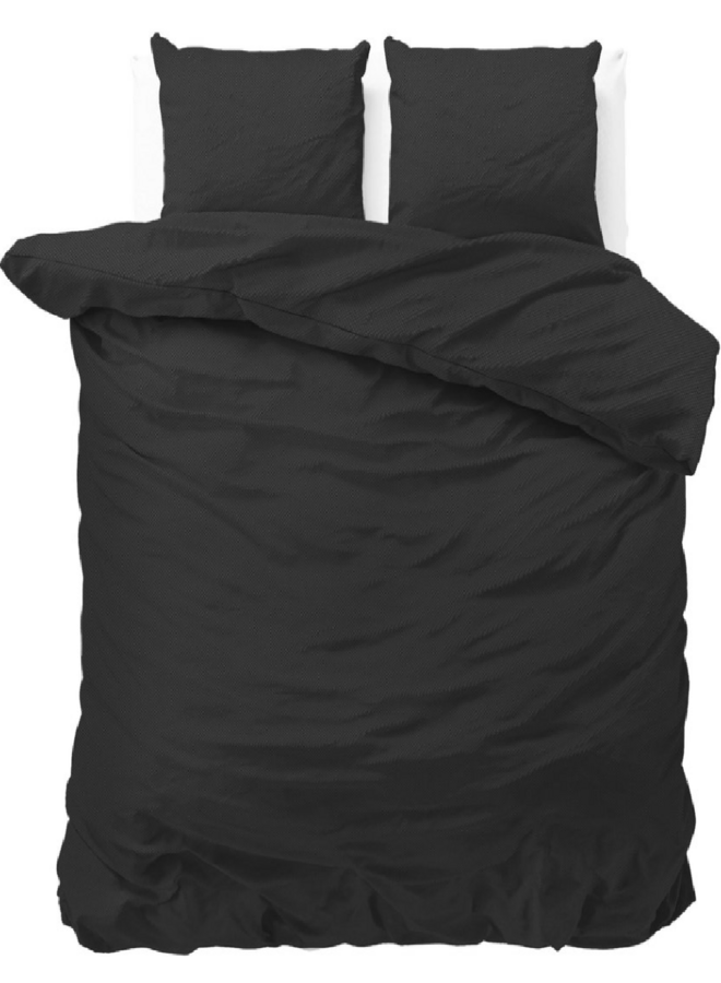 Zensation Dekbedovertrek Satin Point Zwart - Microvezel