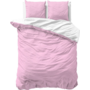 Zensation Dekbedovertrek Twin Face Uni Roze/Wit - Microvezel