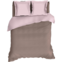 Romanette Dekbedovertrek Comtesse Uni Taupe/Roze- Flanel