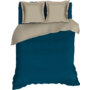 Romanette Dekbedovertrek Comtesse Uni Teal/Taupe - Flanel
