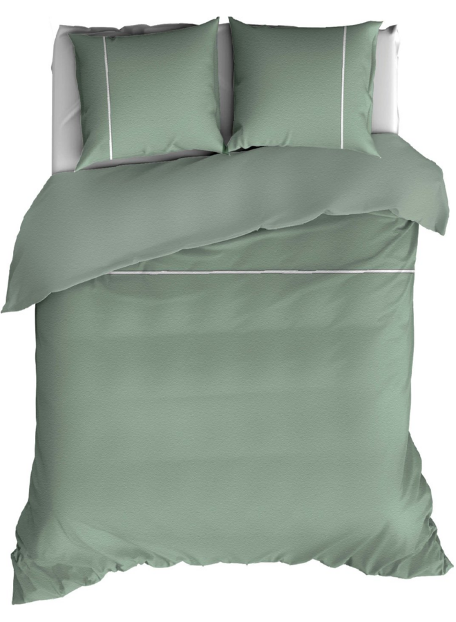 Dekbedovertrek Duchesse Groen/Wit - Flanel