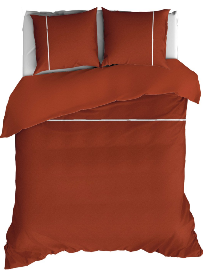 Romanette Dekbedovertrek Duchesse Rooibos/Wit - Flanel