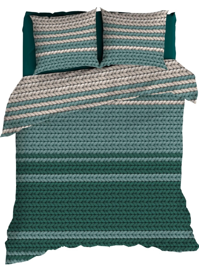 Romanette Dekbedovertrek Vicuna Teal - Flanel