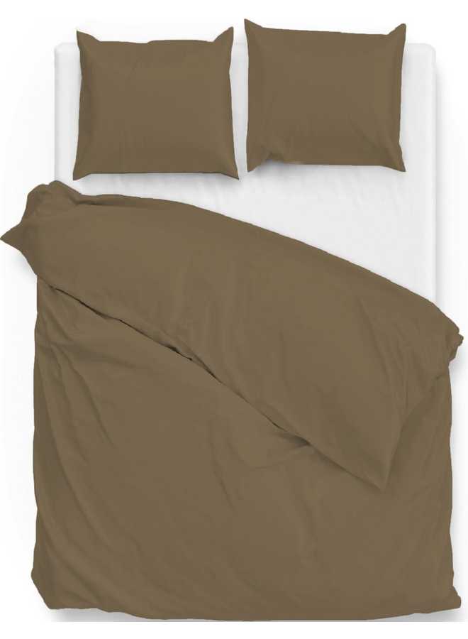 Dekbedovertrek Satinado Uni Taupe - Katoensatijn