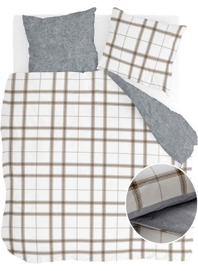 Dekbedovertrek Cozy Carre Wit - Flanel