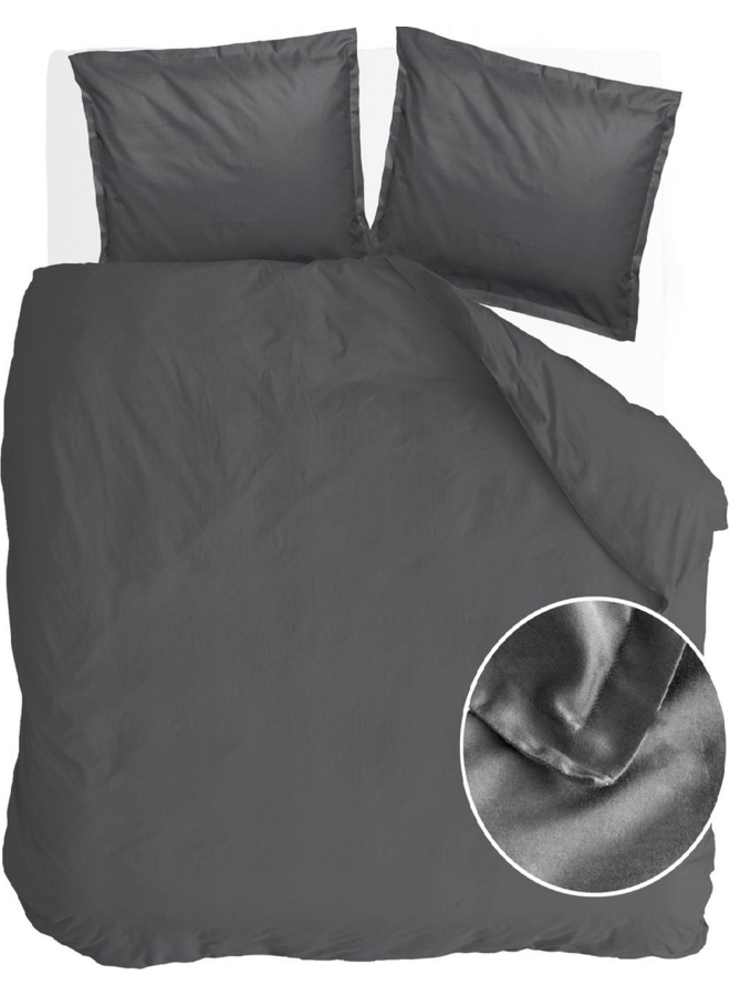 Walra Dekbedovertrek Vintage Satin Antraciet - Katoensatijn