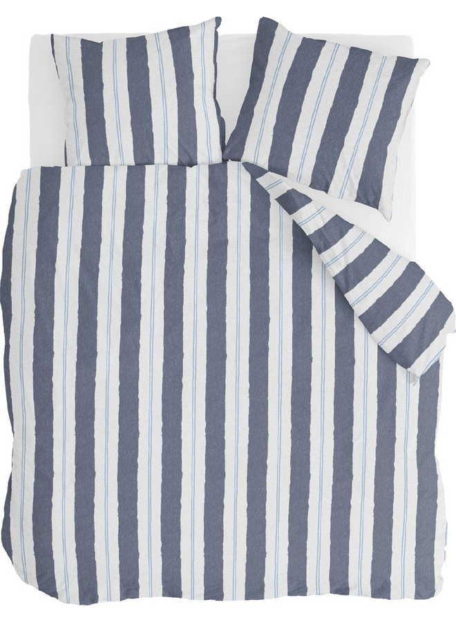 Dekbedovertrek Nautic Stripes Blauw - Gerecycled Katoen